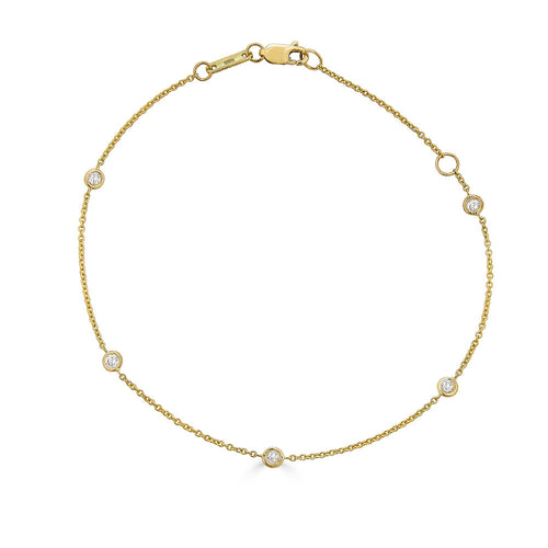 5-Diamond Bezel Station Bracelet