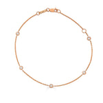 5-Diamond Bezel Station Bracelet