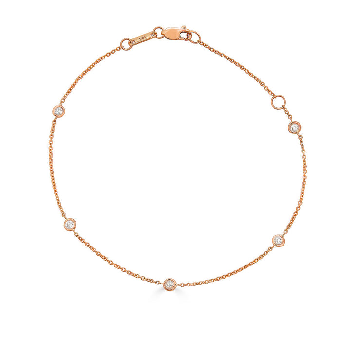 5-Diamond Bezel Station Bracelet