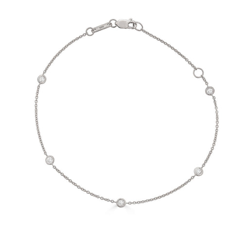 5-Diamond Bezel Station Bracelet