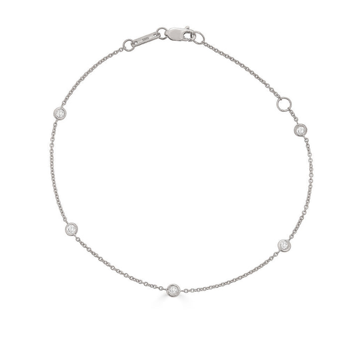 5-Diamond Bezel Station Bracelet