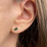 Emerald Baguette Stud Earrings