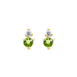 Peridot & Diamond Stud Earrings