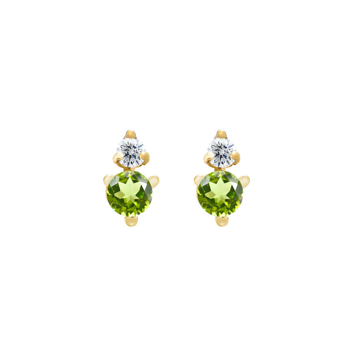 Peridot & Diamond Stud Earrings