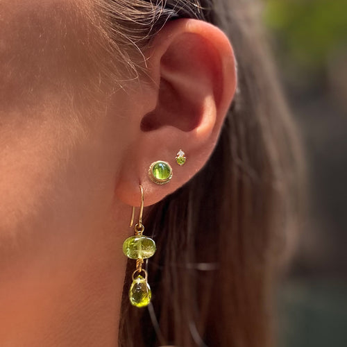 Peridot & Diamond Stud Earrings Image 2
