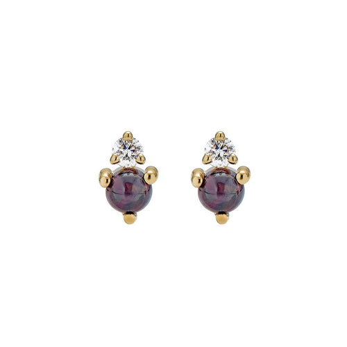 Opal & Diamond Stud Earrings