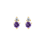 Amethyst & Diamond Stud Earrings