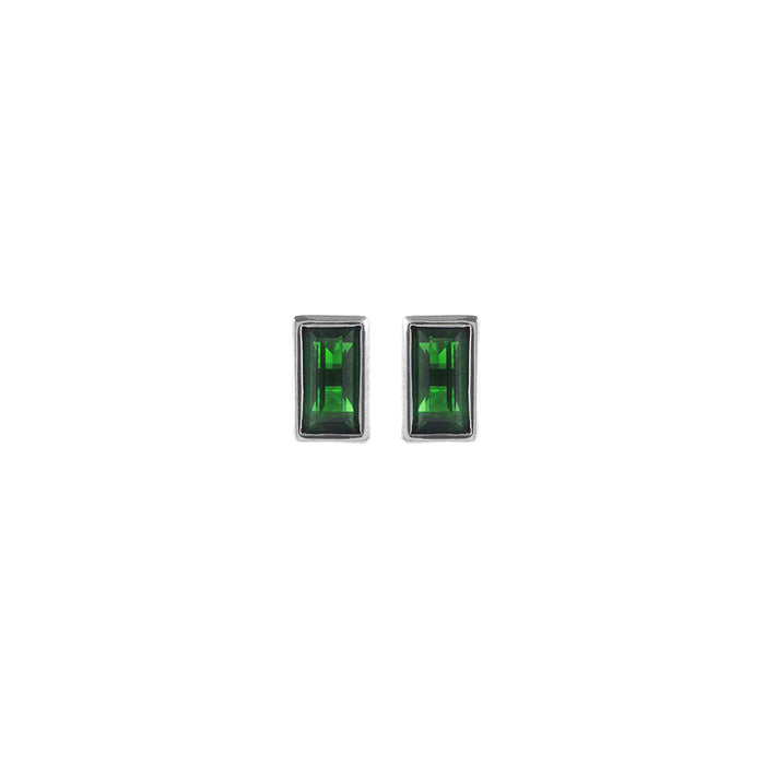 Emerald Baguette Stud Earrings