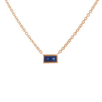 Sapphire Baguette Bezel Pendant Necklace