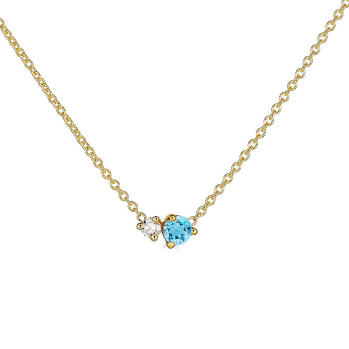 Aquamarine & Diamond Necklace