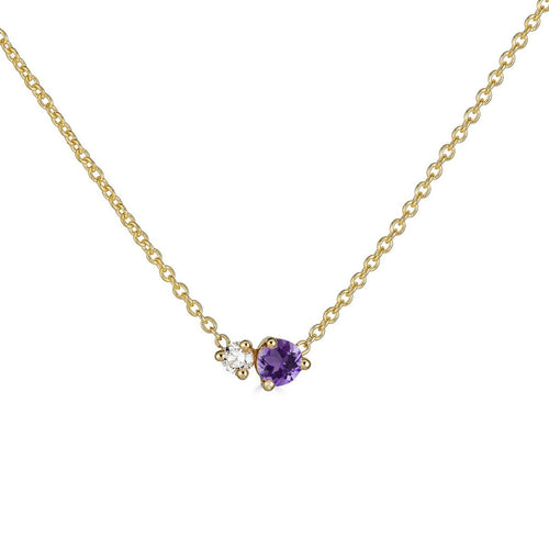 Amethyst & Diamond Necklace