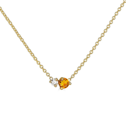 Citrine & Diamond Necklace