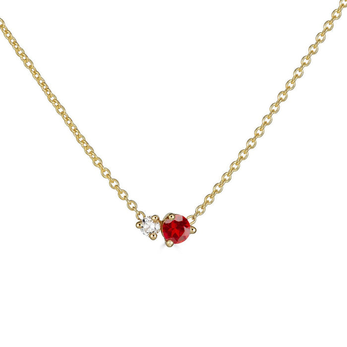 Garnet & Diamond Necklace