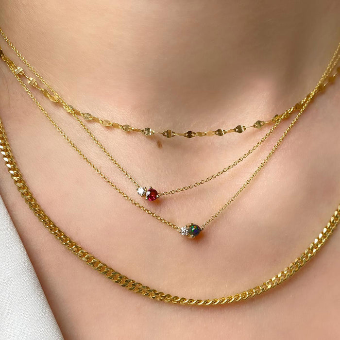 Garnet & Diamond Necklace