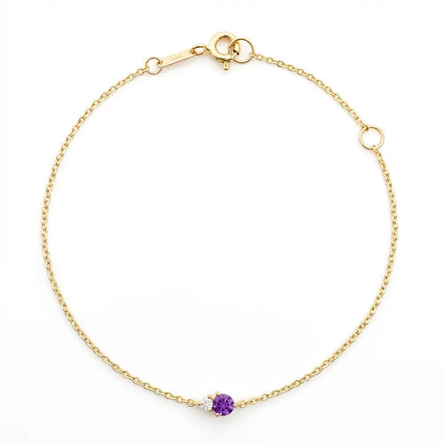 Amethyst & Diamond Bracelet