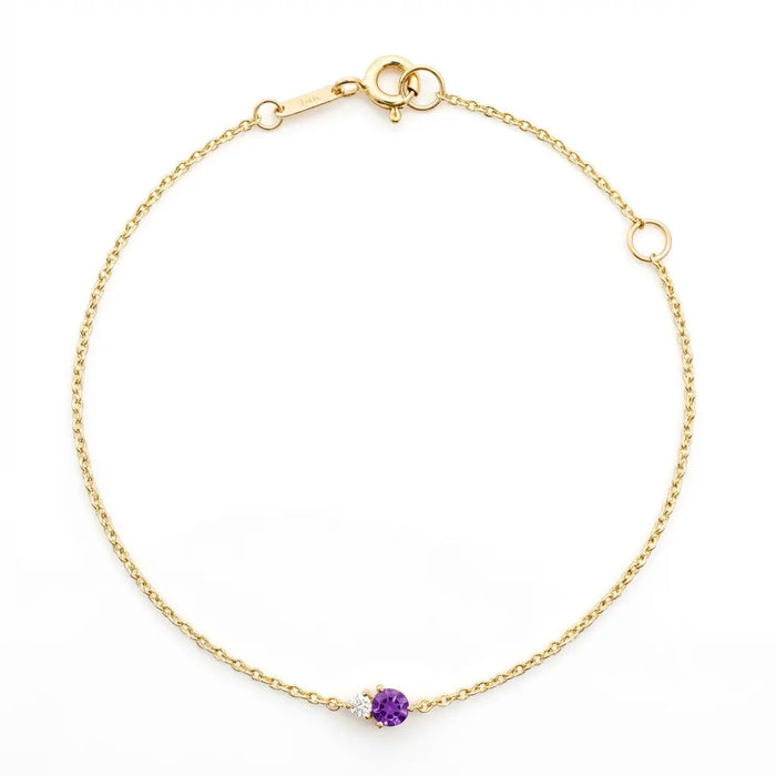 Amethyst & Diamond Bracelet