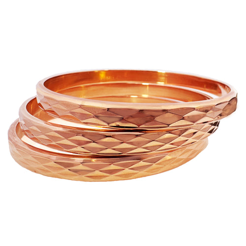 Faceted Bangle Set of 3