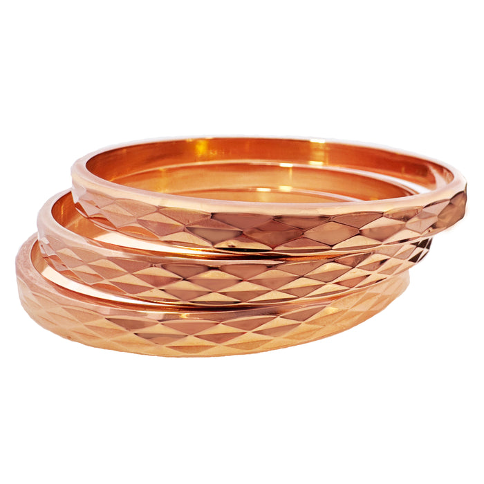 Faceted Bangle Set of 3