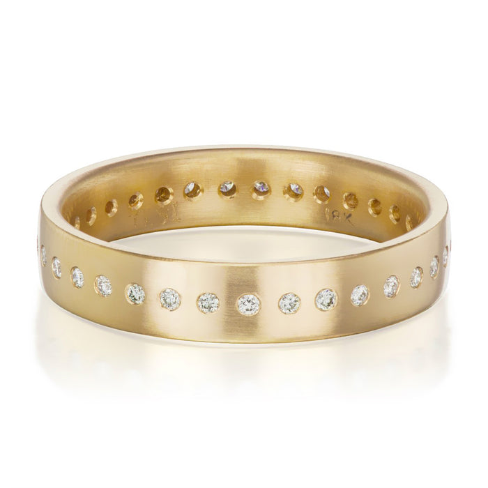 18K ROSE GOLD READE FULL ETERNITY WEDDING BAND WITH 0.15TCW ROUND BRILLIANT DIAMONDS (F/G COLOR SI CLARITY) BY G.ST CEREMONY.

BW: 4mm
BH: 1.5mm