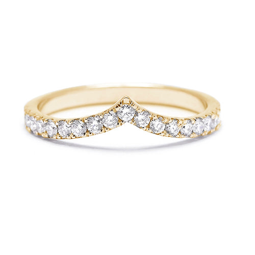 18K YELLOW GOLD CHERRY WEDDING BAND WITH 0.31CTW OF ROUND BRILLIANT DIAMONDS (G/H COLOR SI CLARITY) G.ST CEREMONY.