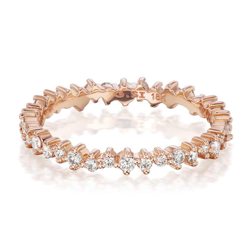 18K ROSE GOLD ALLEN FULL ETERNITY WEDDING BAND WITH 0.43TCW ROUND BRILLIANT DRIAMONDS (G COLOR, SI1 CLARITY) IN PRONG SETTINGS BY G.ST CEREMONY.