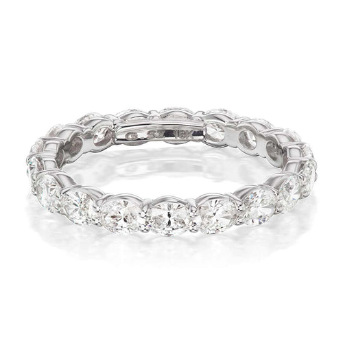 PLATINUM VARICK ETERNITY BAND WITH 1.71TCW HORIZONTAL SET OVAL BRILLIANT DIAMONDS BY G.ST CEREMONY.