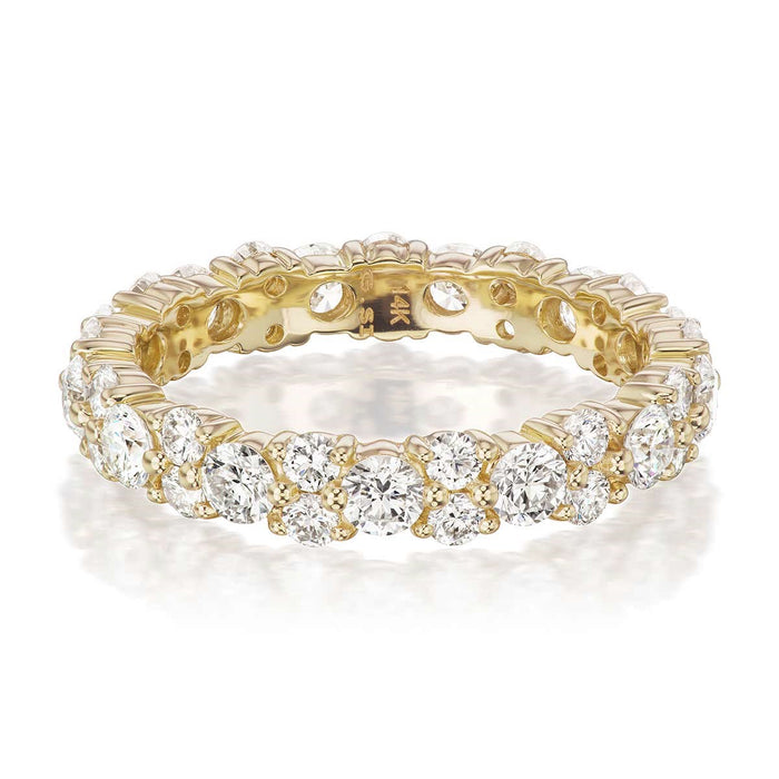 14K YELLOW GOLD THOMPSON ETERNITY WEDDING BAND WITH 1.95TCW ROUND BRILLIANT DIAMONDS (G/H/I COLOR, SI2 CLARITY) BY G.ST CEREMONY.