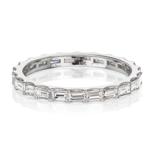 18K WHITE GOLD PETITE MURRAY ETERNITY RING WITH 1.11TCW BAGUETTE DIAMONDS SET ALL THE WAY AROUND BY G.S.T CEREMONY