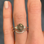 14K WHITE GOLD CEDAR CURVED WEDDING BAND WITH 0.06TCW OF ROUND BRILLIANT DIAMONDS BY G.ST CEREMONY.
