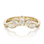 14K YELLOW GOLD KENMARE DIAMOND WEDDING BAND FEATURING 0.37TCW MARQUISE BRILLIANT CUT DIAMONDS BY CEREMONY