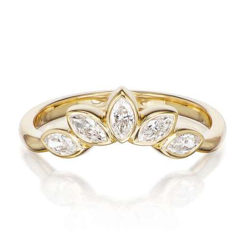 14K YELLOW GOLD KENMARE DIAMOND WEDDING BAND FEATURING 0.37TCW MARQUISE BRILLIANT CUT DIAMONDS BY CEREMONY
