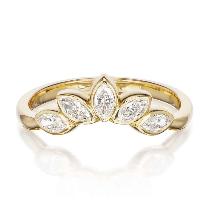 14K YELLOW GOLD KENMARE DIAMOND WEDDING BAND FEATURING 0.37TCW MARQUISE BRILLIANT CUT DIAMONDS BY CEREMONY