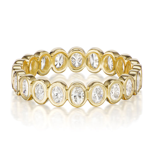 18K YELLOW GOLD WASHINGTON BAND WITH 1.09TCW OVAL BRILLIANT CUT DIAMONDS BY CEREMONY BY G.ST