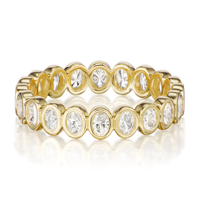 18K YELLOW GOLD WASHINGTON BAND WITH 1.09TCW OVAL BRILLIANT CUT DIAMONDS BY CEREMONY BY G.ST