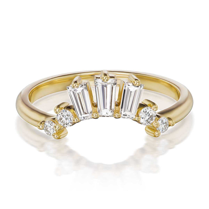 14K YELLOW GOLD ELDRIDGE DIAMOND BAGUETTE CONTOUR BAND BY CEREMONY