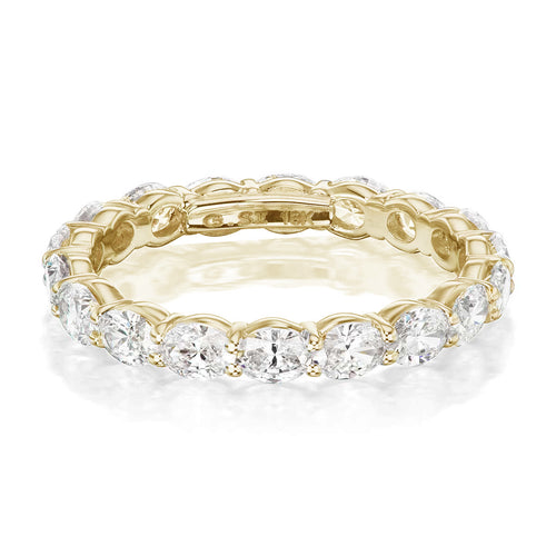 14K YELLOW GOLD VARICK BAND WITH APROX 1.90TCW HORIZONTAL SET OVAL BRILLIANT DIAMONDS BY G.ST CEREMONY.