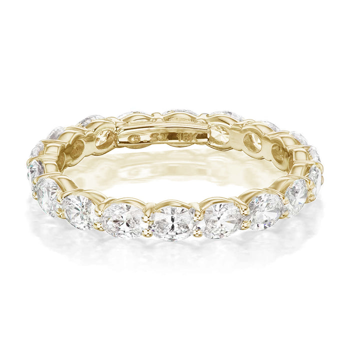 14K YELLOW GOLD VARICK BAND WITH APROX 1.90TCW HORIZONTAL SET OVAL BRILLIANT DIAMONDS BY G.ST CEREMONY.