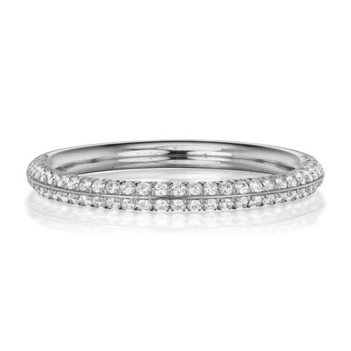18K WHITE GOLD FULL ETERNITY MERCER BAND SET WITH 0.50TWT PAVE DIAMONDS (G COLOR, VS CLARITY)  BY GREENWICH ST CEREMONY

BW: 1.7mm
BH: 2mm