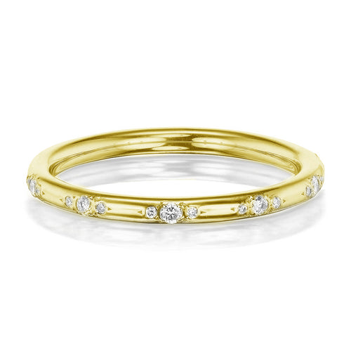 18K YELLOW GOLD CARLISLE WEDDING BAND WITH 0.17TCW ROUND BRILLIANT DIAMONDS BY G.ST CEREMONY