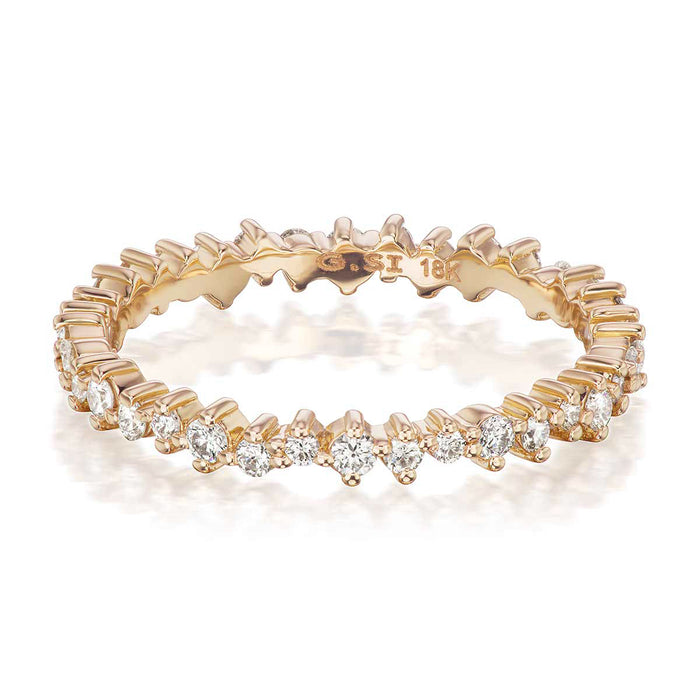 18K ROSE GOLD ALLEN FULL ETERNITY WEDDING BAND WITH 0.43TCW ROUND BRILLIANT DRIAMONDS (G COLOR, SI1 CLARITY) IN PRONG SETTINGS BY G.ST CEREMONY.