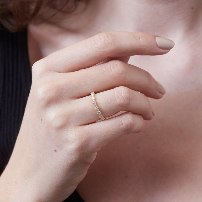 18K YELLOW GOLD SULLIVAN WEDDING BAND FEATURING 0.75TCW OF ROUND BRILLIANT DIAMONDS (G COLOR, SI1 CLARITY), BY G.ST CEREMONY.