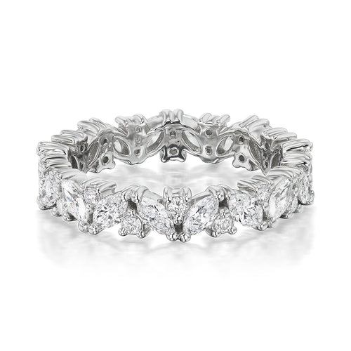 950 PLATINUM LAFAYETTE FULL ETERNITY WEDDING BAND FEATURING 1.29TCW OF MARQUISE DIAMONDS AND 0.25TCW OF ROUND BRILLIANT DIAMONDS, BY G.ST CEREMONY.