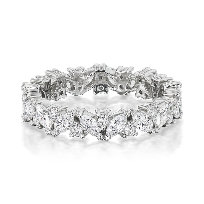 950 PLATINUM LAFAYETTE FULL ETERNITY WEDDING BAND FEATURING 1.29TCW OF MARQUISE DIAMONDS AND 0.25TCW OF ROUND BRILLIANT DIAMONDS, BY G.ST CEREMONY.