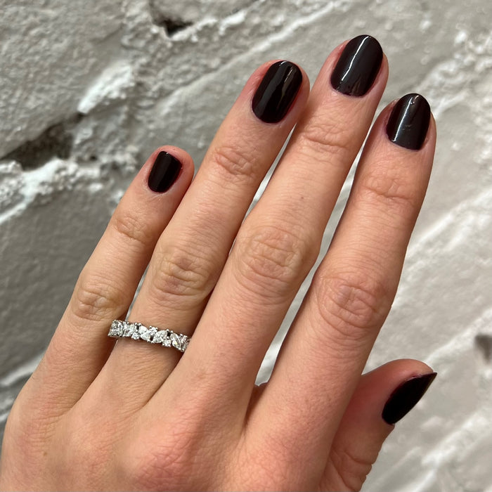 950 PLATINUM LAFAYETTE FULL ETERNITY WEDDING BAND FEATURING 1.29TCW OF MARQUISE DIAMONDS AND 0.25TCW OF ROUND BRILLIANT DIAMONDS, BY G.ST CEREMONY.
