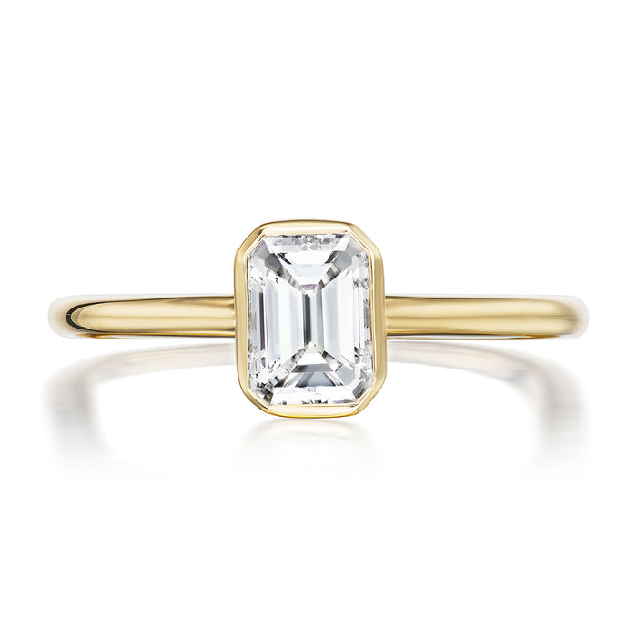 Ludlow 0.71ct Emerald Cut Diamond Engagement Ring