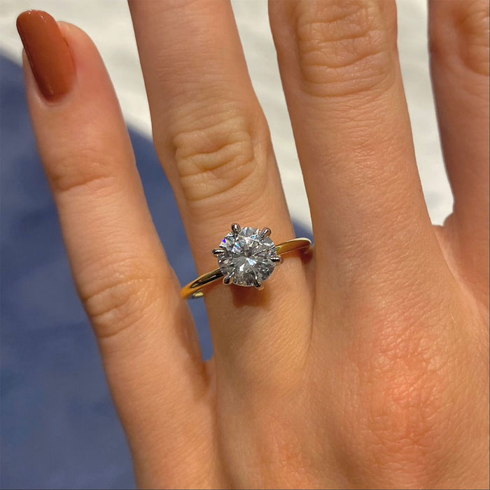 6-Prong Baxter 1.70ct Round Cut Diamond Solitaire Engagement Ring