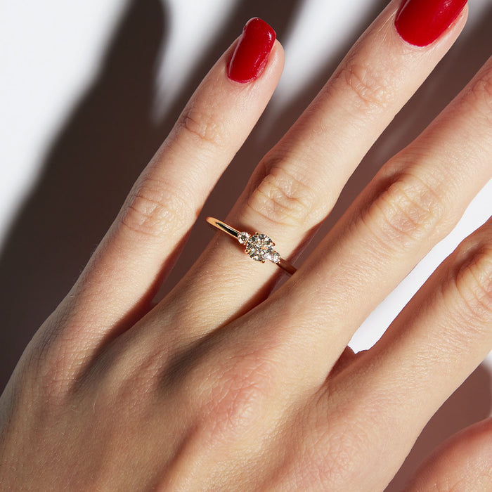 Mini Elizabeth 0.55ct Round Cut Diamond Three-Stone Engagement Ring
