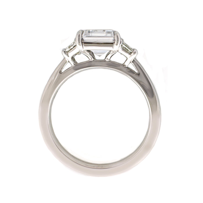 Grand 2.33ct Lab Radiant Cut Diamond Three Stone Engagement Ring