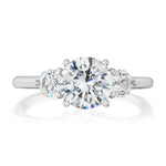Elizabeth 2.56ct Lab Round Cut Diamond Three Stone Engagement Ring