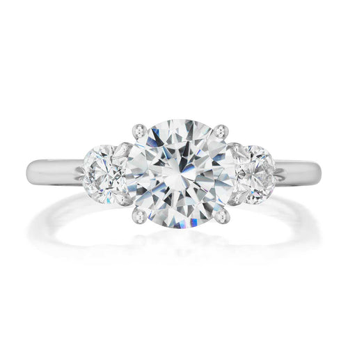 Elizabeth 2.56ct Lab Round Cut Diamond Three Stone Engagement Ring